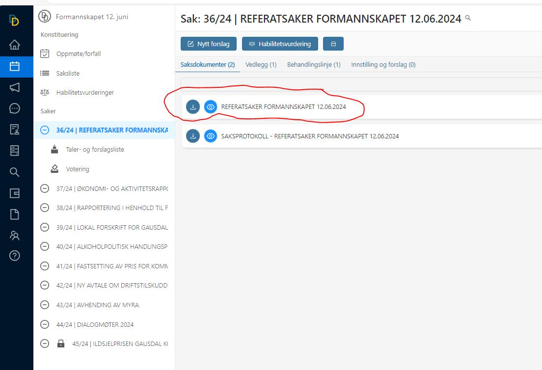 Skjermbilde av instruks for å bruke DigDem - Klikk for stort bilde